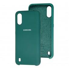 Чехол для Samsung Galaxy A01 (A015) Silky Soft Touch сосновый зеленый