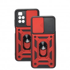 Чехол для Xiaomi Redmi 10 Serge Ring Armor ударопрочный красный
