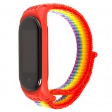 Ремешок для Xiaomi Mi Band 5 Nylon red / rainbow  