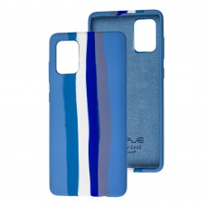 Чехол для Samsung Galaxy A71 (A715) Wave Rainbow blue