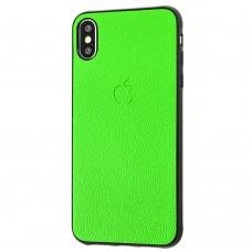 Чехол для iPhone Xs Max эко-кожа зеленый