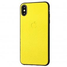 Чехол для iPhone Xs Max эко-кожа желтый