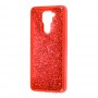 Чехол для Xiaomi Redmi Note 9 Sparkle glitter красный