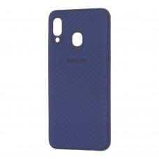 Чехол для Samsung Galaxy A20 / A30 Carbon New синий