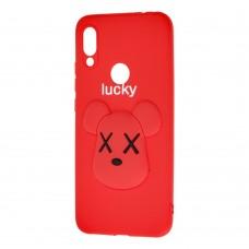Чохол для Xiaomi Redmi 7 "ведмедик Lucky" червоний