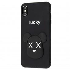 3D чехол для iPhone Xs Max "мишка Lucky" черный
