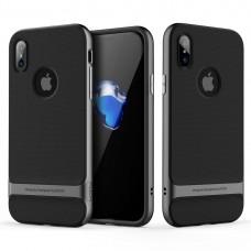 Чехол Rock Royce для iPhone X / Xs logo черно-серый