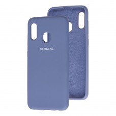 Чехол для Samsung Galaxy A20 / A30 Silicone Full лавандовый-серый