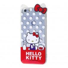 Чохол для iPhone 6 Hello Kitty силікон прозоро/червоний