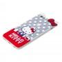 Чехол для iPhone 6 Hello Kitty силикон прозрачно / красный