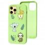 Чохол для iPhone 12 Pro Max Wave Fancy animals / mint gum