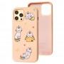 Чохол для iPhone 12 Pro Max Wave Fancy rainbow cat / pink sand