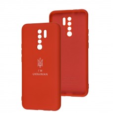 Чехол для Xiaomi Redmi 9 Silicone Full Трезубец красный