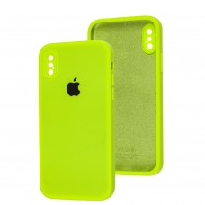 Чехол для iPhone X / Xs Square Full camera neon green