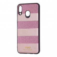 Чехол для Samsung Galaxy M20 (M205) woto с блестками розовый
