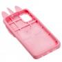 3D чехол для Samsung Galaxy A51 (A515) единорог жидкие блестки розовый 