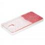 Чохол для Xiaomi Redmi 8A Fashion блискітки + popsocket рожевий