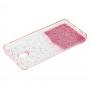 Чехол для Xiaomi Redmi 8A Fashion блестки + popsocket розовый