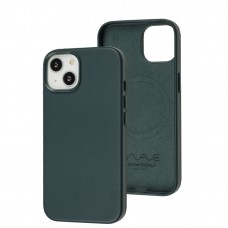 Чехол для iPhone 14 WAVE Premium leather MagSafe forest green 