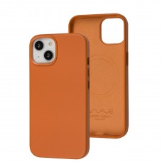 Чехол для iPhone 14 WAVE Premium leather MagSafe orange