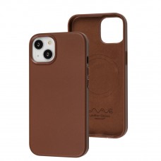 Чехол для iPhone 14 WAVE Premium leather MagSafe umber