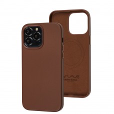 Чохол для iPhone 14 Pro Max WAVE Premium leather MagSafe umber