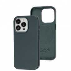 Чехол для iPhone 14 Pro WAVE Premium leather MagSafe forest green 