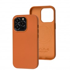 Чехол для iPhone 14 Pro WAVE Premium leather MagSafe orange