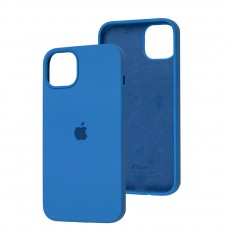 Чехол для iPhone 14 Plus Silicone Full голубой / capri blue