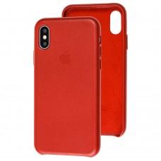 Чехол для iPhone X / Xs Leather Case (Leather) красный