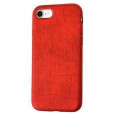 Чехол для iPhone 7 / 8 / SE 20 Leather croco full красный