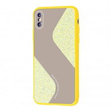 Чехол для iPhone Xs Max Shine mirror желтый