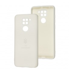 Чохол для Xiaomi Redmi Note 9 Silicone Full Тризуб білий