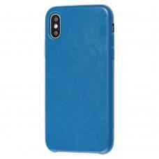 Чехол для iPhone X / Xs  эко-кожа синий 
