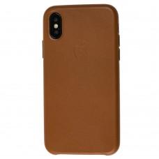 Чехол для iPhone X / Xs  Leather classic "brown"