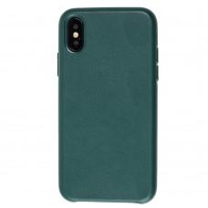 Чехол для iPhone X / Xs  Leather classic "forest green"