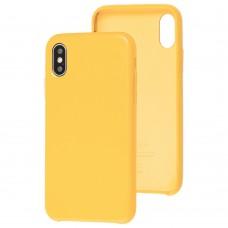 Чехол для iPhone X / Xs  Leather classic "желтый"