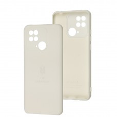 Чехол для Xiaomi Redmi 10C Silicone Full Трезубец белый