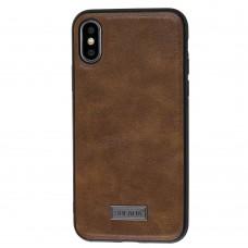 Чехол для iPhone X / Xs Sulada Leather коричневый