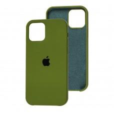 Чехол Silicone для iPhone 12 / 12 Pro case army green