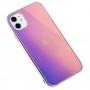 Чехол для iPhone 11 Rainbow glass с лого фиолетовый