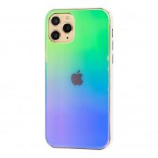 Чохол для iPhone 11 Pro Rainbow glass з лого зелений