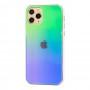 Чехол для iPhone 11 Pro Rainbow glass с лого зеленый