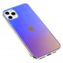 Чехол для iPhone 11 Pro Max Rainbow glass с лого синий