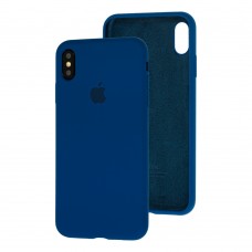 Чохол для iPhone Xs Max Silicone Full blue cobalt