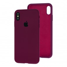 Чехол для iPhone Xs Max Silicone Full бордовый / plum 