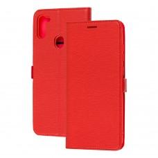 Чехол книжка для Samsung Galaxy A11 / M11 Side Magnet красный