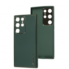 Чохол для Samsung Galaxy S23 Ultra (S918) Leather Xshield army green