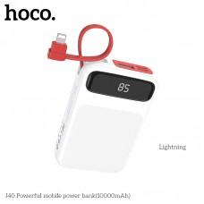 Внешний аккумулятор PowerBank Hoco J40 with digital display lightning 10000 mAh white