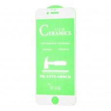 Защитное стекло для iPhone 6 ceramics anti-shock белое (OEM)